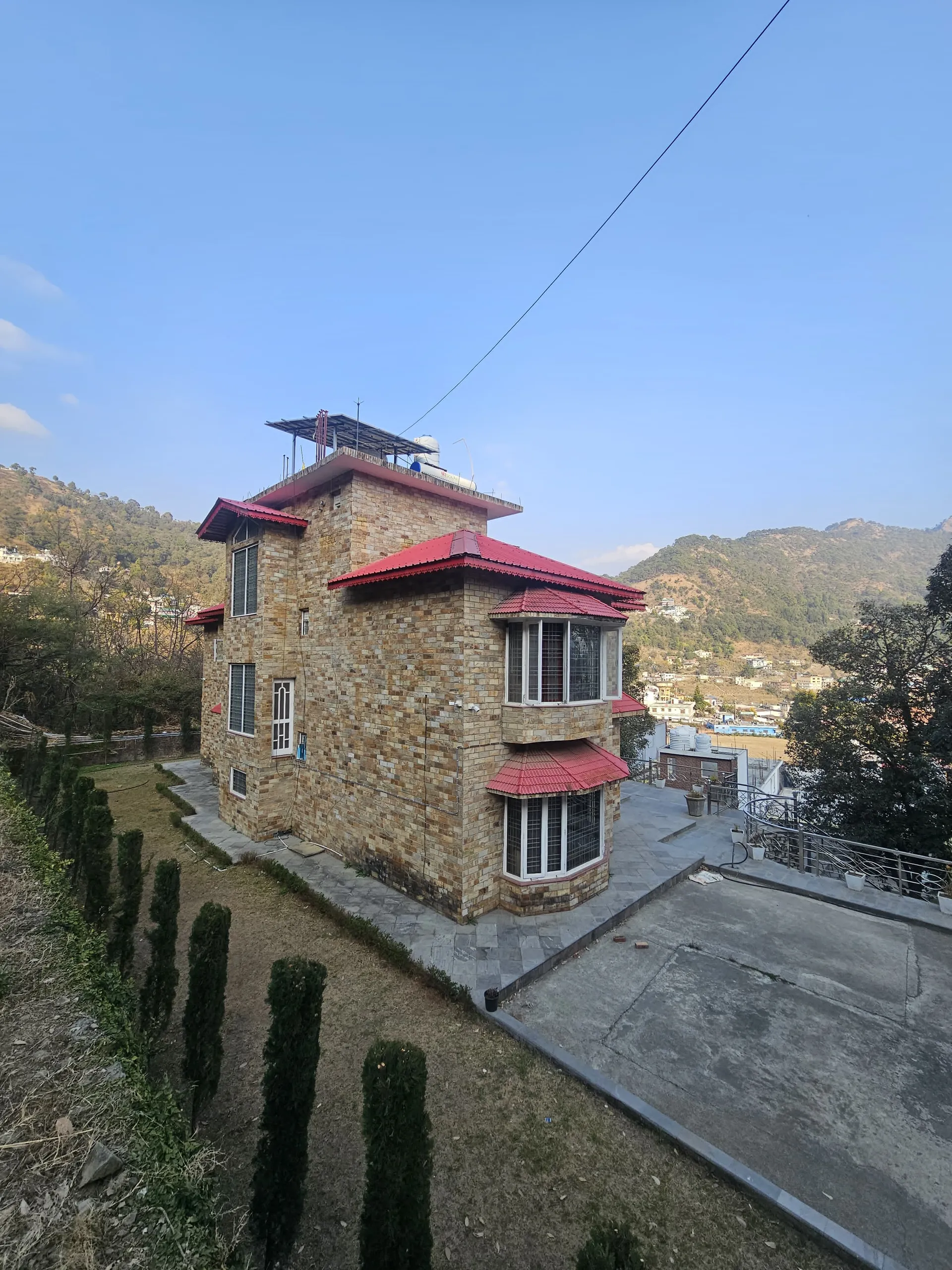 Wide valley panorama and lake view from Obhula Heights deck